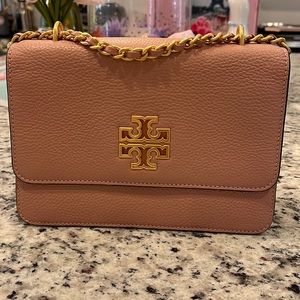 Tory Burch Britten small adjustable shoulder bag pink moon
